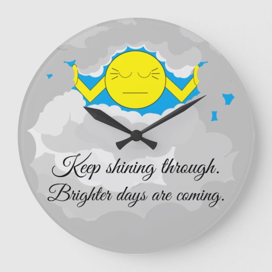 Sonne durch Sturmwolken strömen: Große Wanduhr (Vorderseite)