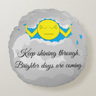 Sonne durch Sturmwolken strömen: Rundes Kissen