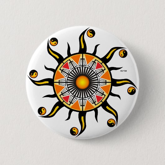Sonne eines Korbes Button (Vorderseite)
