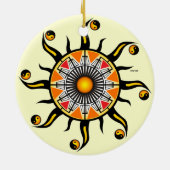 Sonne eines Korbes Keramik Ornament (Hinten)