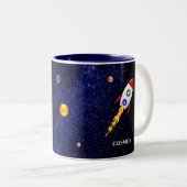 Sonne, Erde und Himmel auf der Galaxie Zweifarbige Tasse (VorderseiteRechts)
