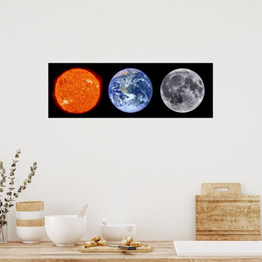 Sonne, Erde und Mond Poster (Küche)
