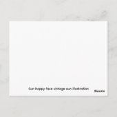 Sonne glückliches Gesicht Postkarte (Rückseite)