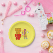 Sonne-heraus Brötchen-heraus lustiger Würstchen Pappteller (Party)