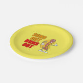 Sonne-heraus Brötchen-heraus lustiger Würstchen Pappteller (Schrägansicht)