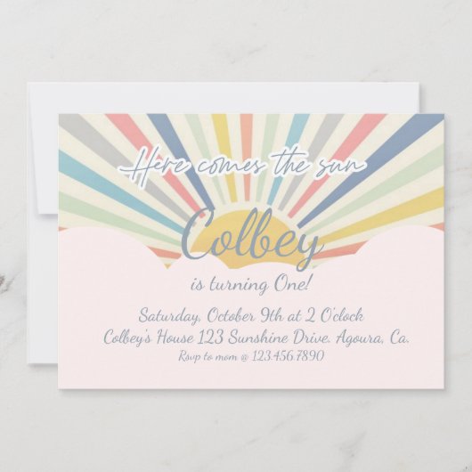 SONNE, HIER KOMMT DIE SONNE, JEDES ALTER, SONNENPA EINLADUNG (Vorderseite)