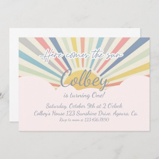 SONNE, HIER KOMMT DIE SONNE, JEDES ALTER, SONNENPA EINLADUNG (Vorne/Hinten)