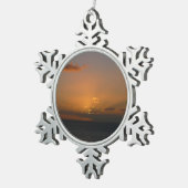 Sonne hinter Wolken II Seascape Schneeflocken Zinn-Ornament (Rechts)