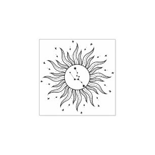 Sonne Horoskop Stier   Sternzeichen Astrologie Gummistempel