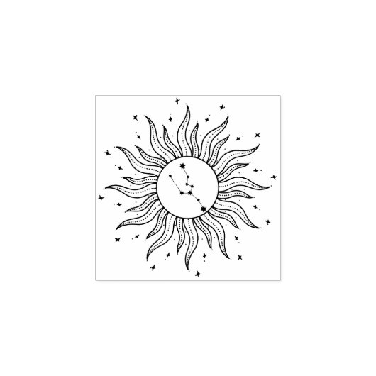 Sonne Horoskop Stier | Sternzeichen Astrologie Gummistempel (Prägung)