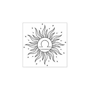Sonne Horoskop Waage   Sternzeichen Astrologie Gummistempel