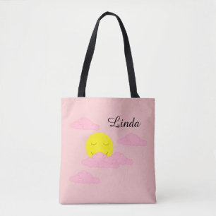 Sonne im dunstigen Himmel: Hellrosa Tasche