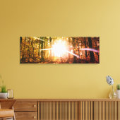 Sonne im Herbstwald Leinwanddruck (Insitu (Wohnzimmer))