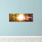 Sonne im Herbstwald Leinwanddruck (Insitu (Holzboden))