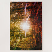 Sonne im Herbstwald Puzzle (Vertikal)