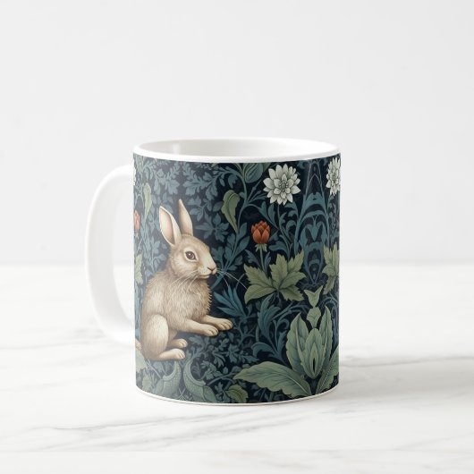 Sonne im Jugendstil des Waldes Kaffeetasse (Vorderseite Links)