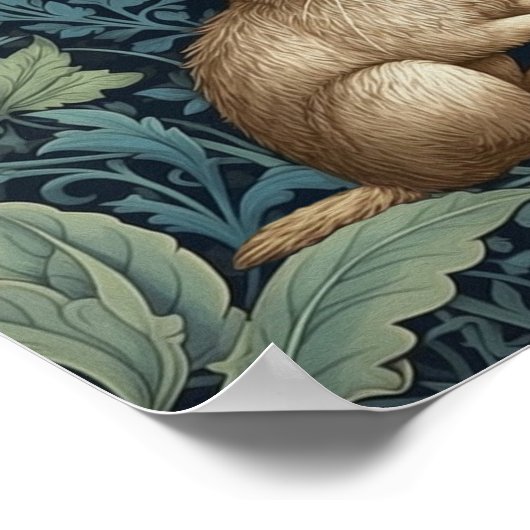 Sonne im Jugendstil des Waldes Poster (Ecke)