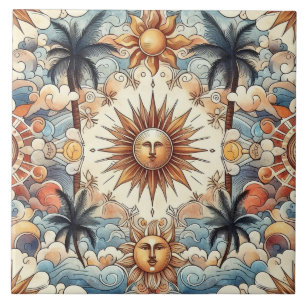 Sonne im Paradies Fliese