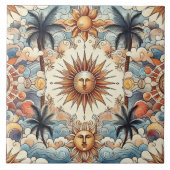 Sonne im Paradies (ohne Grenze) Fliese (Vorderseite)