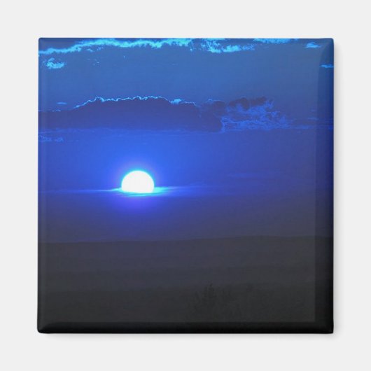 Sonne in den Wolken (blau) Magnet (Vorne)