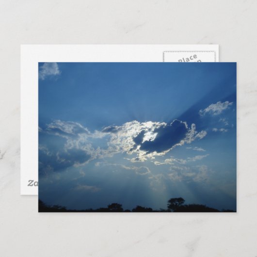 Sonne in den Wolken Postkarte (Vorne/Hinten)