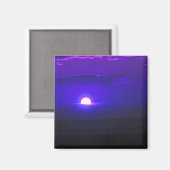 Sonne in den Wolken (violett) Magnet (Vorderseite/Rückseite)
