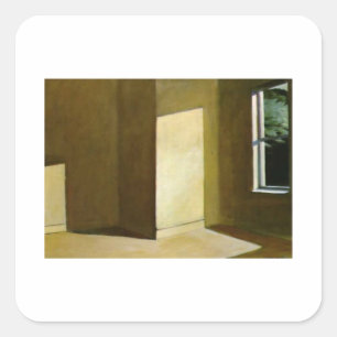Sonne in einem leeren Raum - Edward Hopper Quadratischer Aufkleber