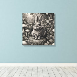 Sonne in einem Pilzgarten Leinwanddruck