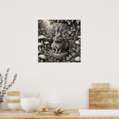 Sonne in einem Pilzgarten Poster (Küche)