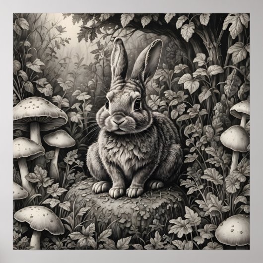 Sonne in einem Pilzgarten Poster (Vorne)