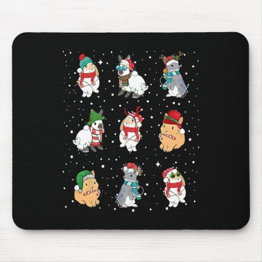 Sonne in Weihnachten Lichter Funny Rabbit Lover We Mousepad (Vorne)