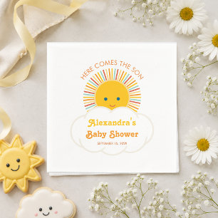 Sonne Junge Baby Shower Hier kommt der Sohn Cute C Serviette