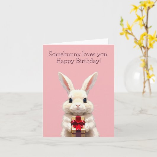 Sonne Lieben Du Funny Rabbit Grußkarte Karte (Gelbe Blume)