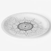 Sonne-Mandala 1 Pappteller (Schrägansicht)