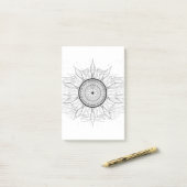 Sonne-Mandala 1 Post-it Klebezettel (Auf Schreibtisch)