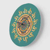 Sonne Mandala Große Wanduhr (Winkel)