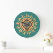 Sonne Mandala Große Wanduhr (Zuhause)