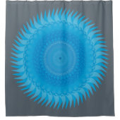 Sonne Mandala Hellblau Duschvorhang (Vorderseite)
