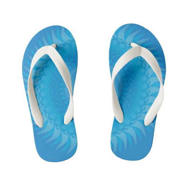 Sonne Mandala Hellblau Kinderbadesandalen (Fußbett)