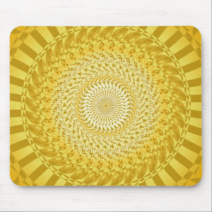 Sonne-Mandala in Gelb Mousepad