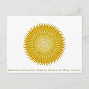 Sonne-Mandala in Gelb Postkarte