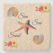 Sonne, Meer, Sandstein Untersetzer (Vorderseite)