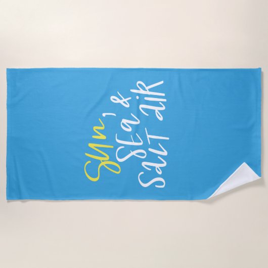 Sonne, Meer und Salz Strandtuch (Vorderseite)