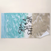 Sonne, Meer und Salz Strandtuch (Vorderseite)