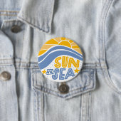 Sonne, Meer und Sommerstrand Button (Beispiel)