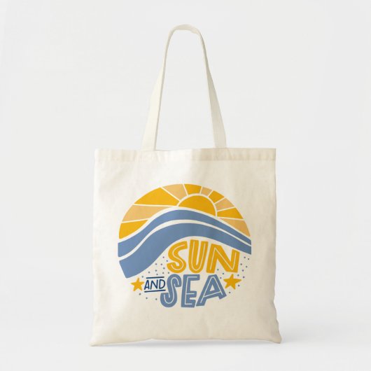 Sonne, Meer und Sommerstrand Tragetasche (Vorne)