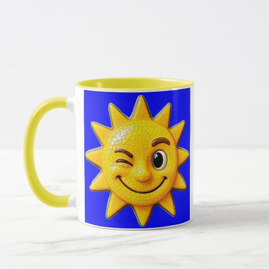Sonne mit Augenzwinkern Tasse (Links)