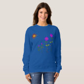 Sonne mit Blume Abstrakte Kunst zu tragen Sweatshirt (Vorne ganz)