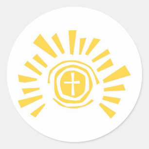 Sonne mit Cross Cut Out Runder Aufkleber