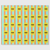 Sonne mit dunkler Sonnenbrille auf Aqua & Orange S Geschenkpapier (Flach)